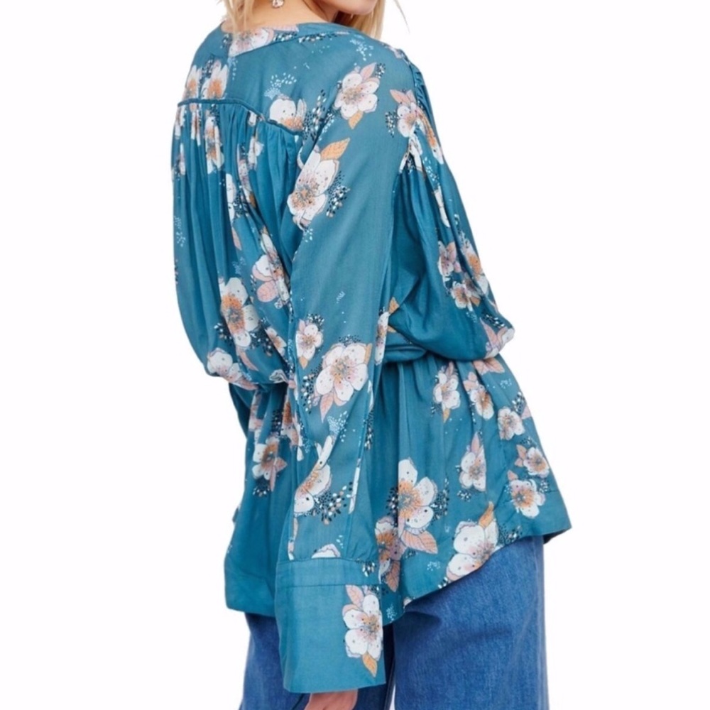HOST PICK Free People Long Sleeve Floral Tunic LG - Picture 2 of 8